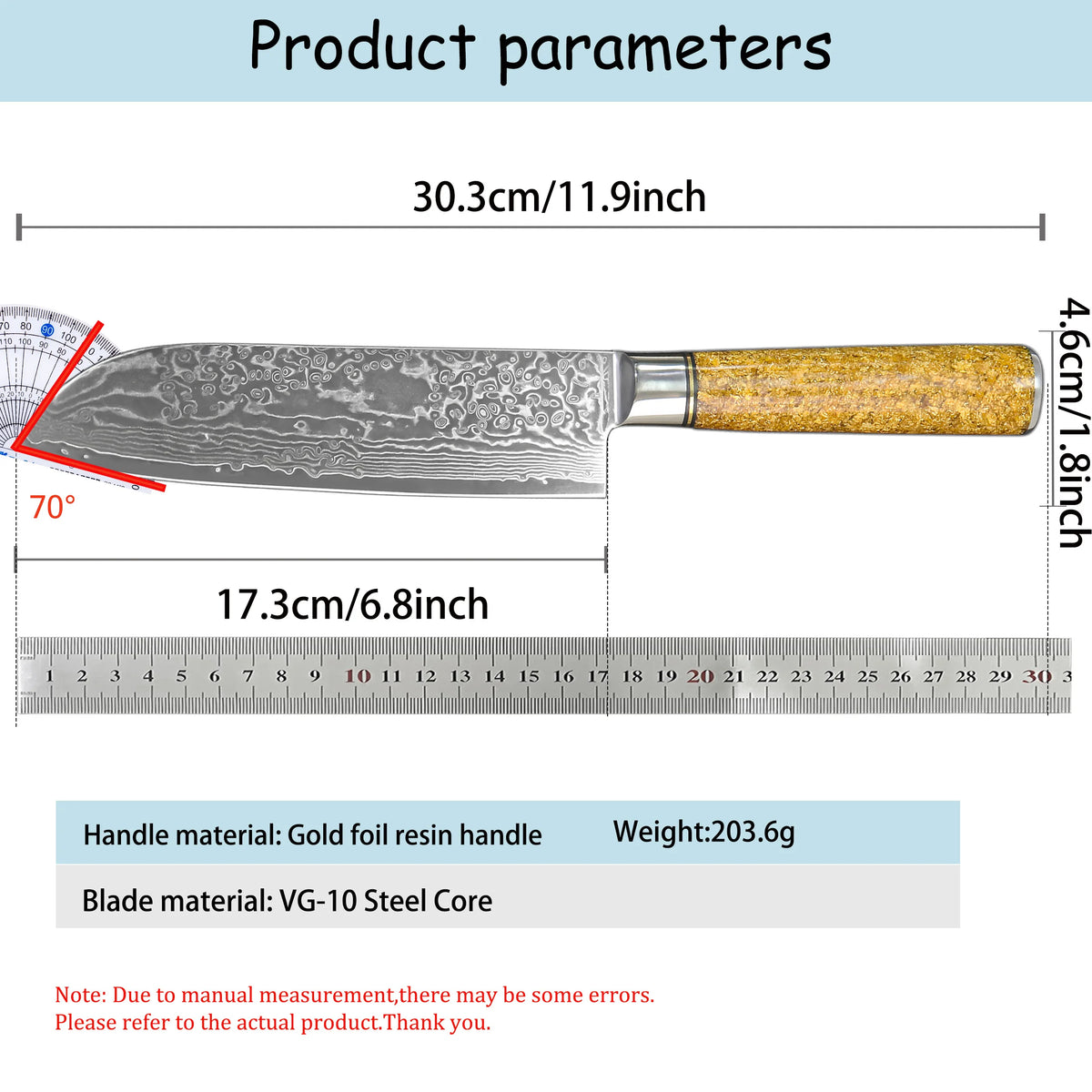 Damascus Steel 67-Layer Santoku Chef Knife – 17.3cm Blade Damascus Santoku Knife Axl