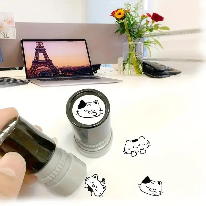 Cute Black Kitten Rubber Stamp – Journal & Scrapbooking DIY Decorative Rubber Stamp Axl
