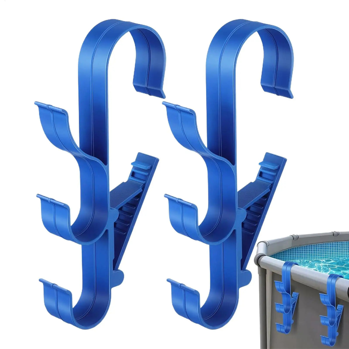 Pool Skimmer Pole Hanger Hook Set – Poolside Storage Organizer Pool Storage Hook Axl