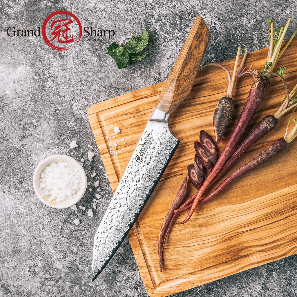 Grandsharp 8" Kiritsuke Knife – 67-Layer Damascus Steel AUS-10 Damascus Chef Knife Axl