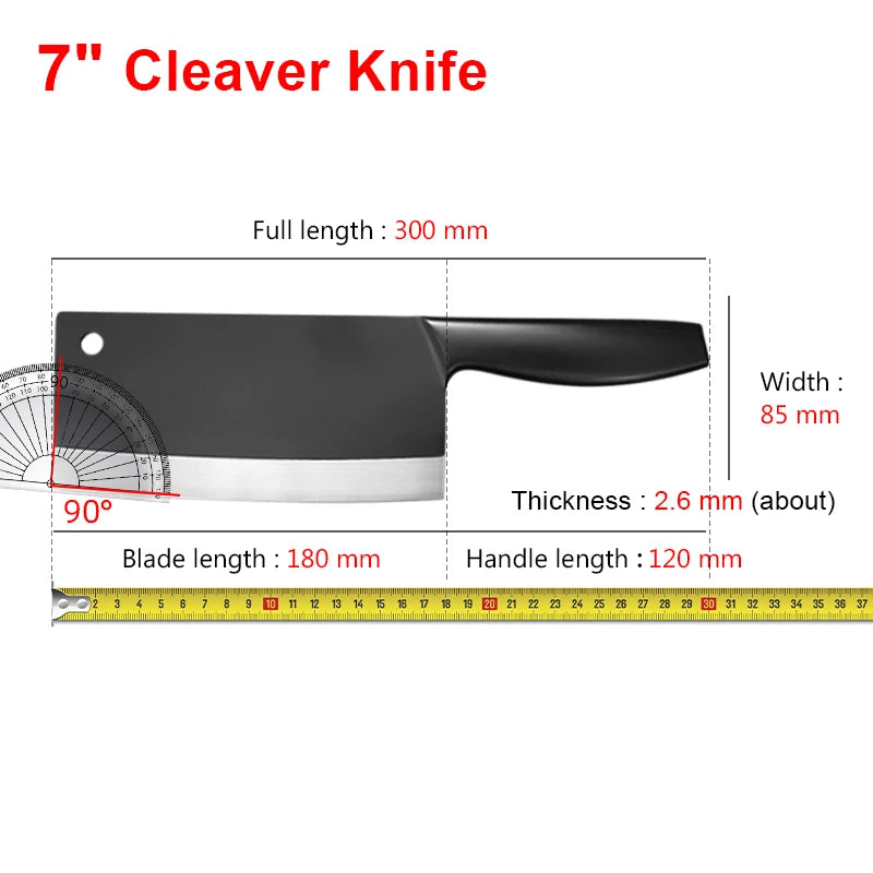 InLeung Kitchen Cleaver Knife – Sharp Stainless Steel 18cm Kitchen Cleaver Knife Axl