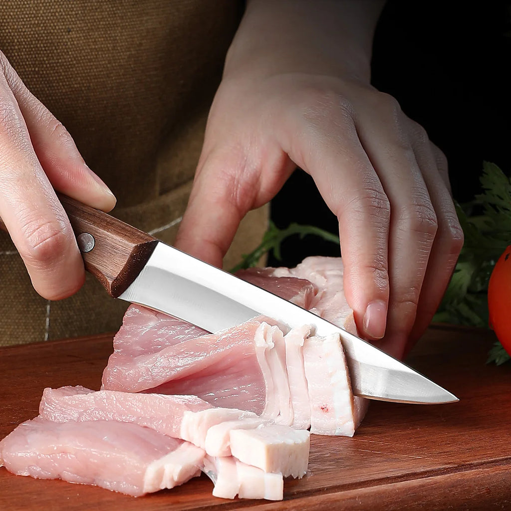 SHENJIU Stainless Steel Meat Cleaver with Sheath & Wood Handle Meat Cleaver Knife Axl