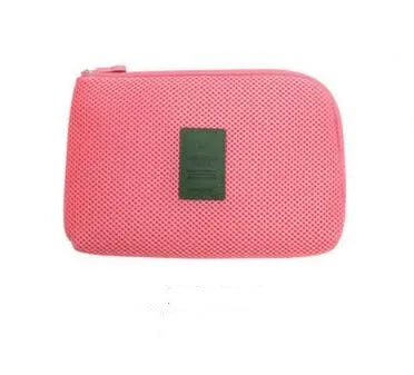 Travel Digital Organizer Bag – USB Cable, Earphone & Gadget Travel Organizer Bag Axl Pink S