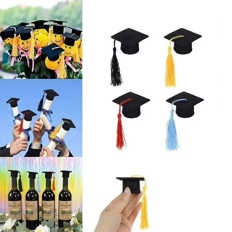 Mini Felt Graduation Caps with Tassels – Party Decor 5/10 Pack Party Decoration Axl