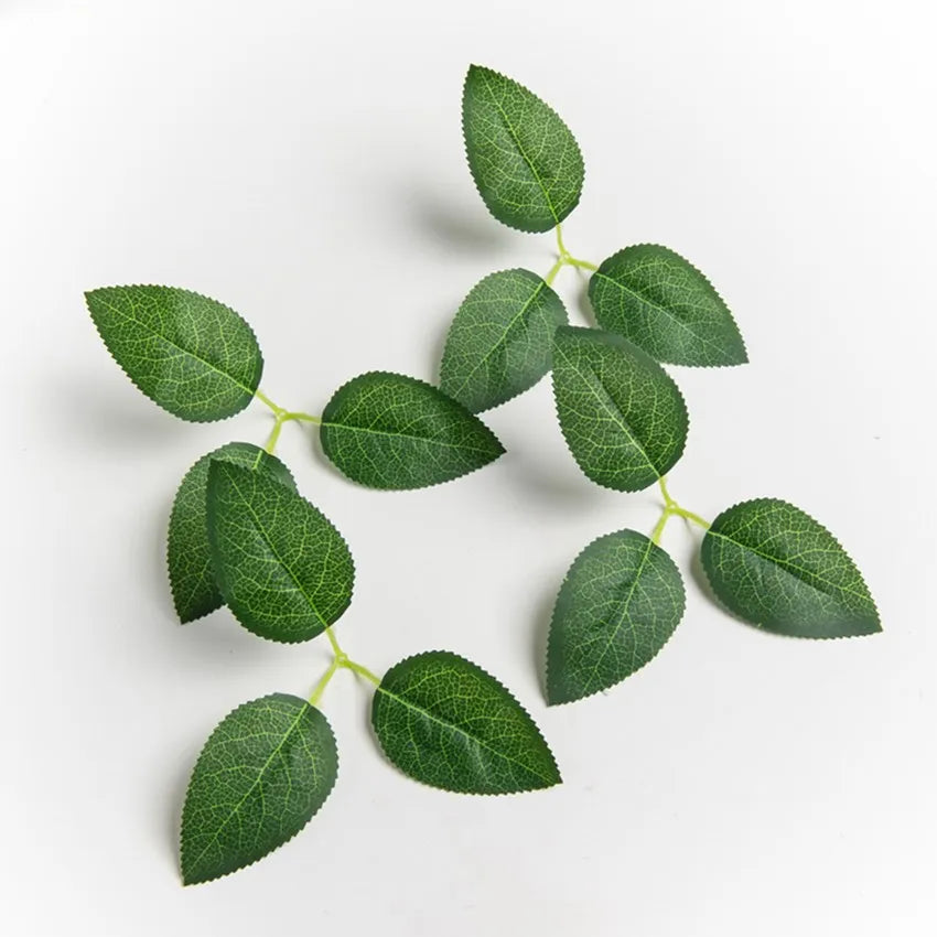 Artificial Silk Rose Leaves for Wedding, DIY & Home Decor Artificial Silk Leaves Axl style 4 15pcs
