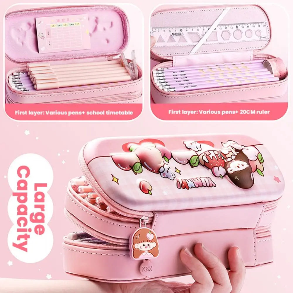 Capybara 3D Pencil Case – Double Layer Large Capacity Pen Box Pencil Case Axl