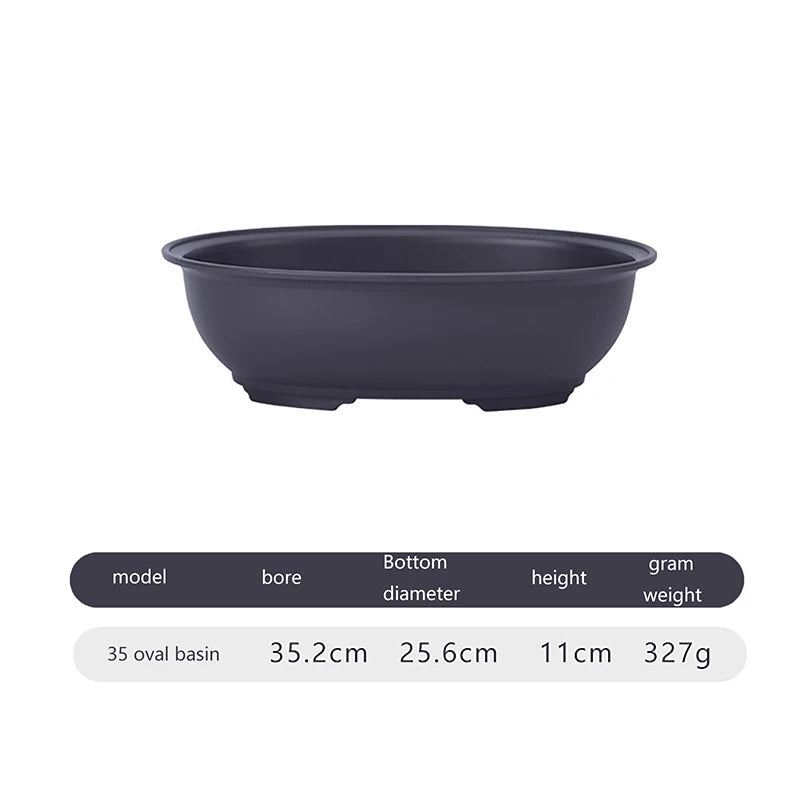 Plastic Imitation Clay Bonsai Planter Pot & Tray | Square & Rect Bonsai Planter Pot Axl Pot 35cm