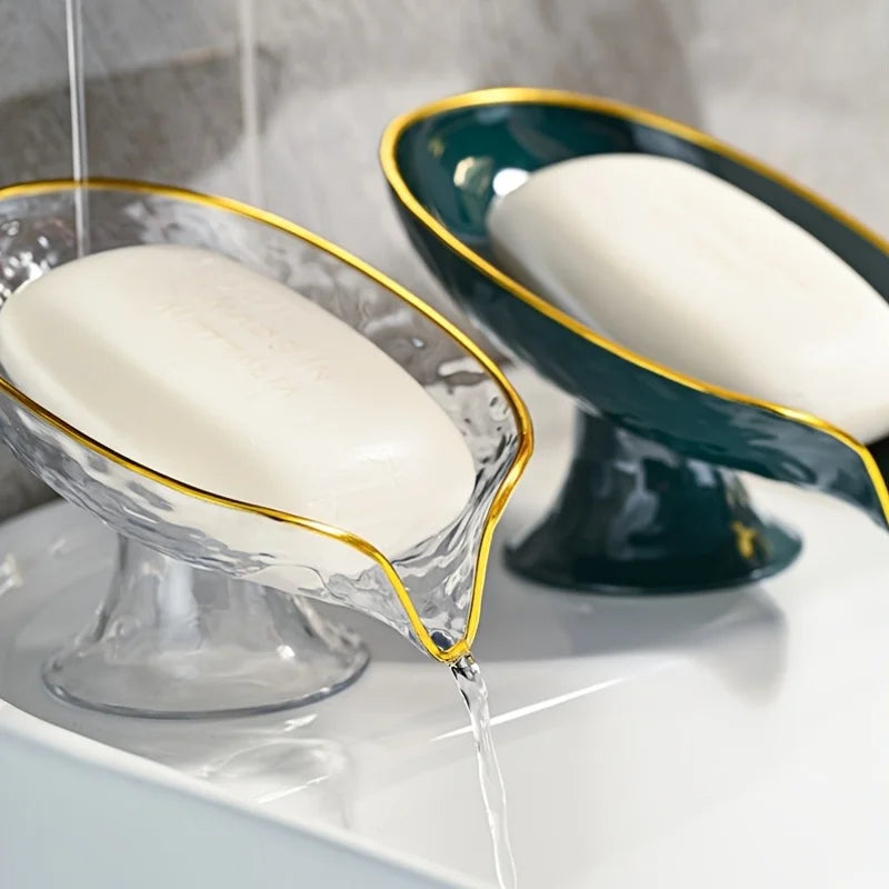 Oval Soap Dish with Drainage Holes – Plastic Bathroom Organizer Soap Dish Axl