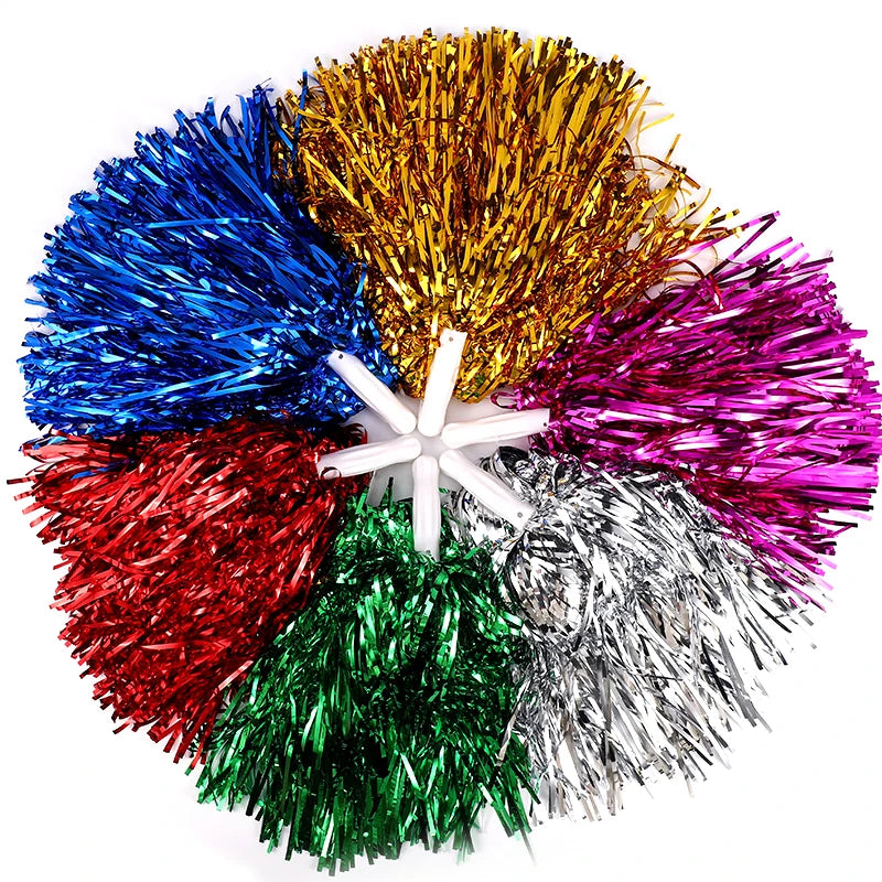 Metallic Cheerleading Pom Poms 2 Pack – Kids & Adults Cheerleading Pom Poms Axl