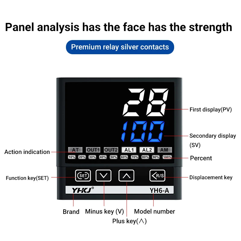 CKCTINNER YH6 PID Temperature Controller – SSR & 4-20mA Output PID Temperature Controller Axl