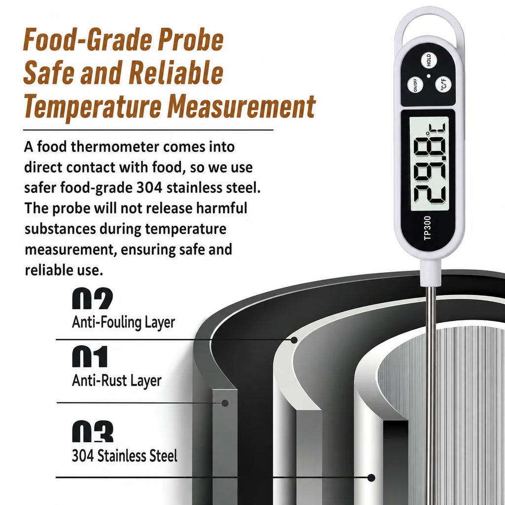 TP300 Digital Food Thermometer – BBQ, Meat & Kitchen Probe Kitchen Thermometer Axl