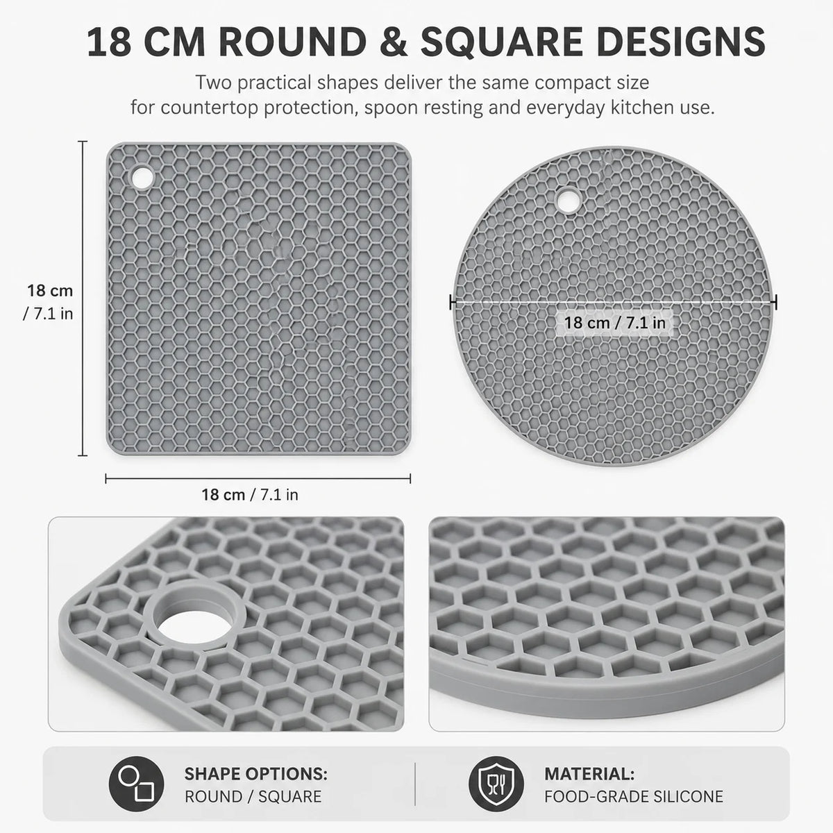 2-Pack Silicone Trivet Mats – Heat Resistant Non-Slip Pot Holders Silicone Trivet Mats Axl