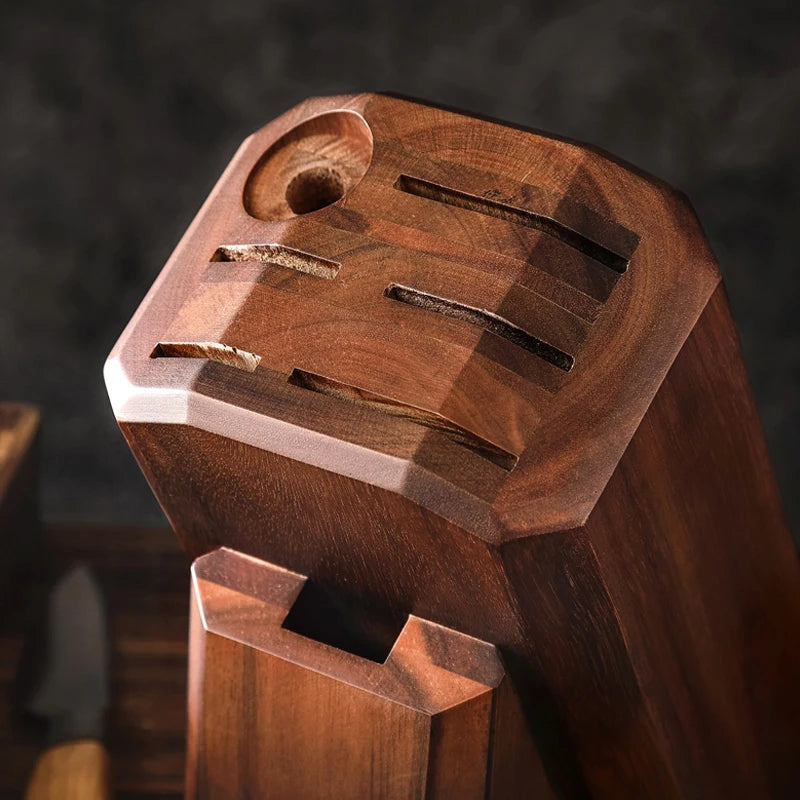 XINZUO 8-Slot Acacia Wood Knife Block – Kitchen Knife Holder Knife Block Axl