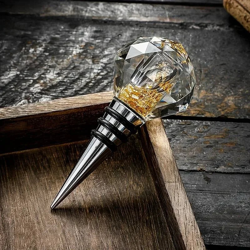 Crystal Glass Wine Stopper – Diamond Luxury Bottle Seal Wine Stopper Axl Style B
