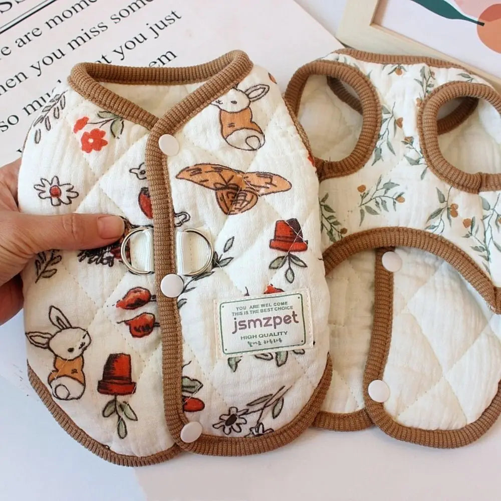 Rabbit Print Dog & Cat Winter Velvet Jacket – Warm Puppy Coat Pet Winter Jacket Axl