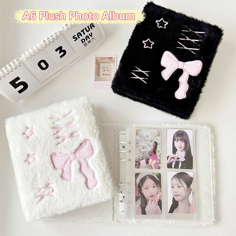 A6 Plush Ballet Bowknot Photocard Binder Album – Kpop Holder Photocard Binder Album Axl