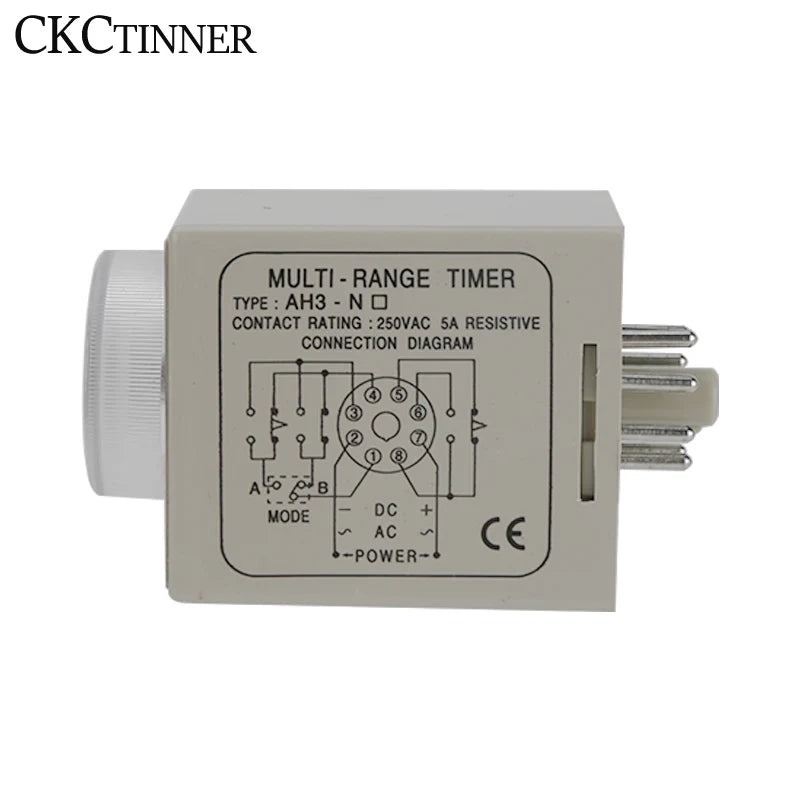 AH3-N 8-Pin Adjustable Time Delay Relay | Multi-Range Timer Time Delay Relay Axl