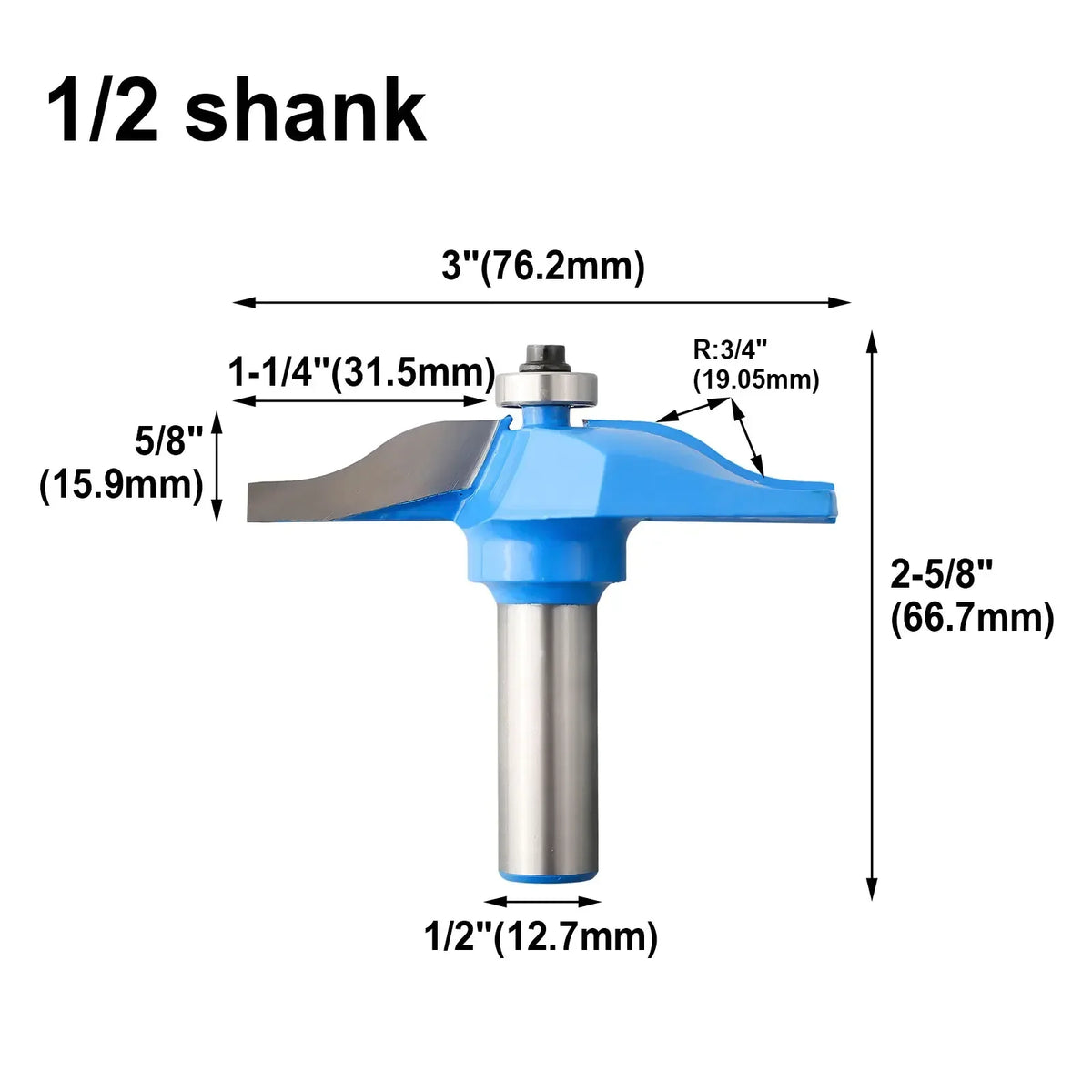 1/2" Shank Cove Panel Raiser Router Bit – Rail & Stile Panel Raiser Router Bit Axl