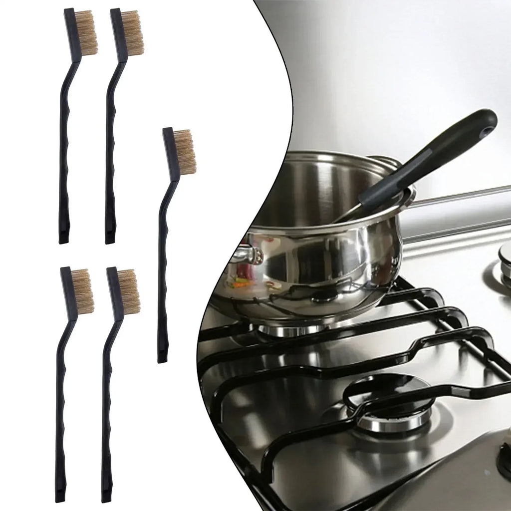 5-Piece Brass Wire Brush Set – Industrial Scrubbing & Cleaning Wire Brush Set Axl
