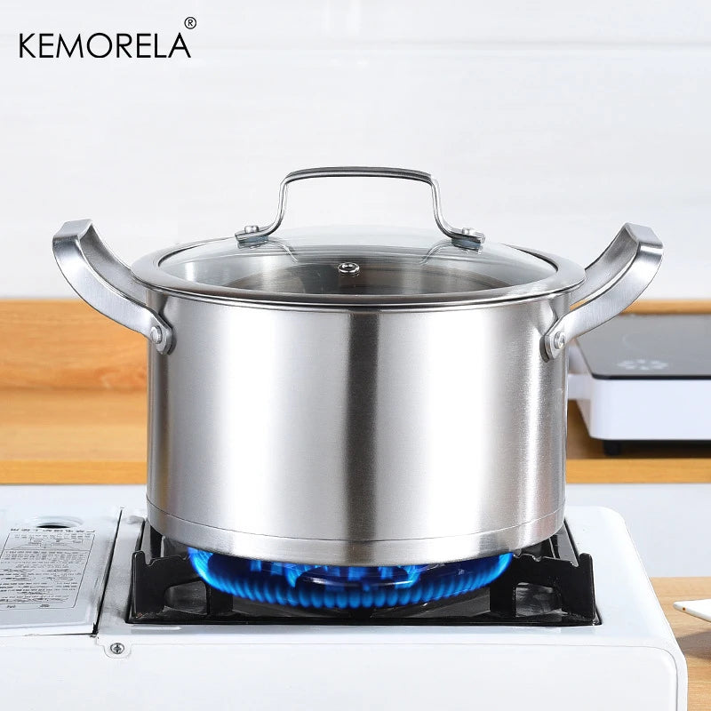 KEMORELA Stainless Steel Pot Set 16/20/24cm – Soup & Steamer Stainless Steel Pot Set Axl 20cm