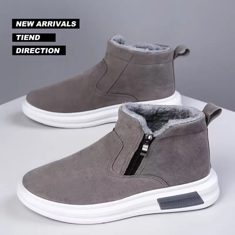 Men's Plush Snow Boots – Warm High-Top Winter Ankle Boots Men's Snow Boots Axl
