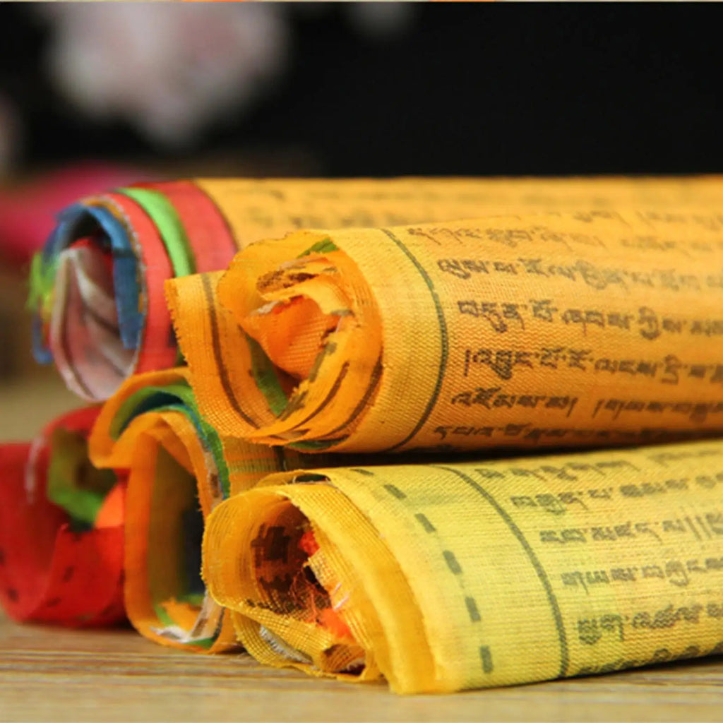 20 Pcs Tibetan Prayer Flags Buddhist Banner 10x6" | Wall Decor Prayer Flag Set Axl