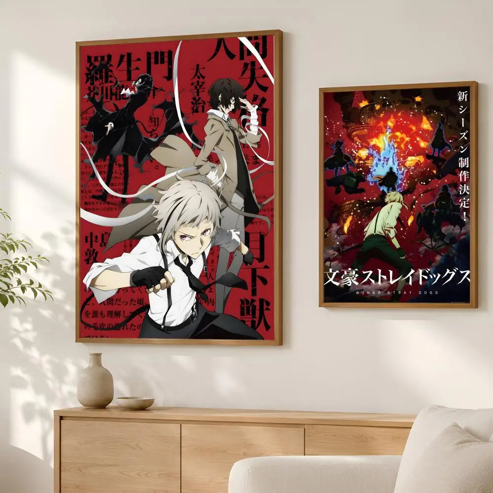 Bungo Stray Dogs Anime Poster – Self-Stick HD PVC Wall Art Anime Wall Poster Axl