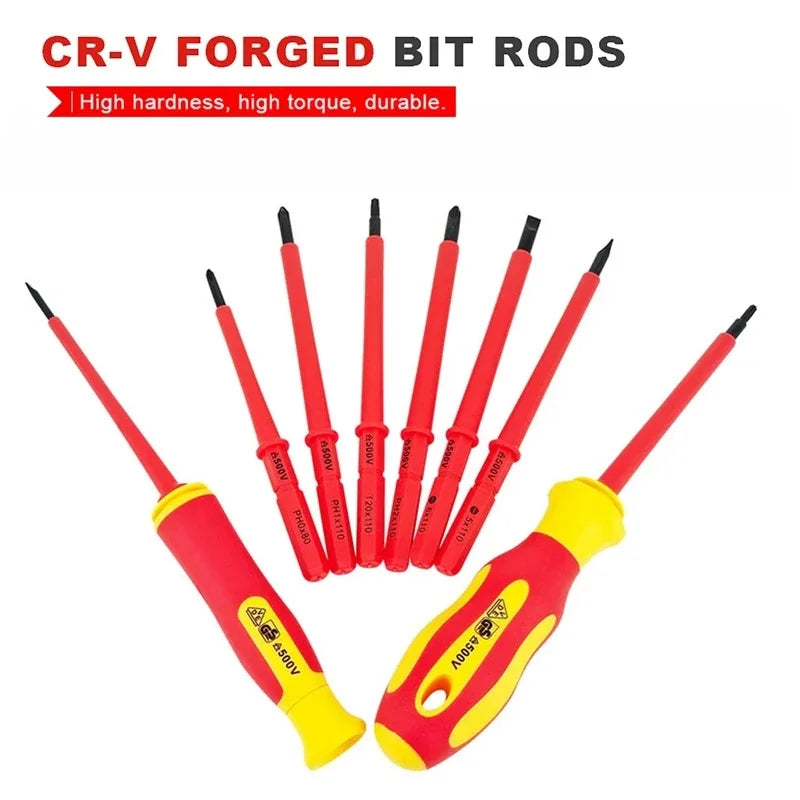 VDE 500V Insulated Screwdriver Kit – 10Pc Magnetic Blades & Case Insulated Screwdriver Kit Axl