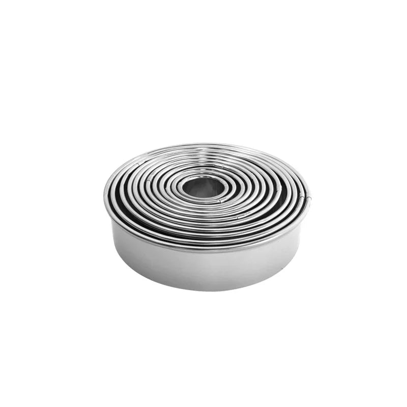 Stainless Steel Round Cookie Cutter Set – 11/12 Pc Baking Molds Cookie Cutter Set Axl 11pcs Option7