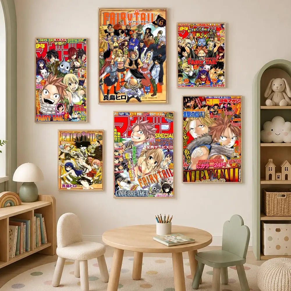 Fairy Tail Anime Self-Stick HD Wall Poster – Waterproof Decor Anime Wall Poster Axl