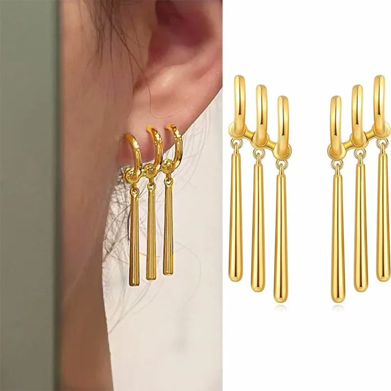 Zoro Anime Cosplay Earrings – Fake Triple Dangle Set Anime Cosplay Earrings Axl