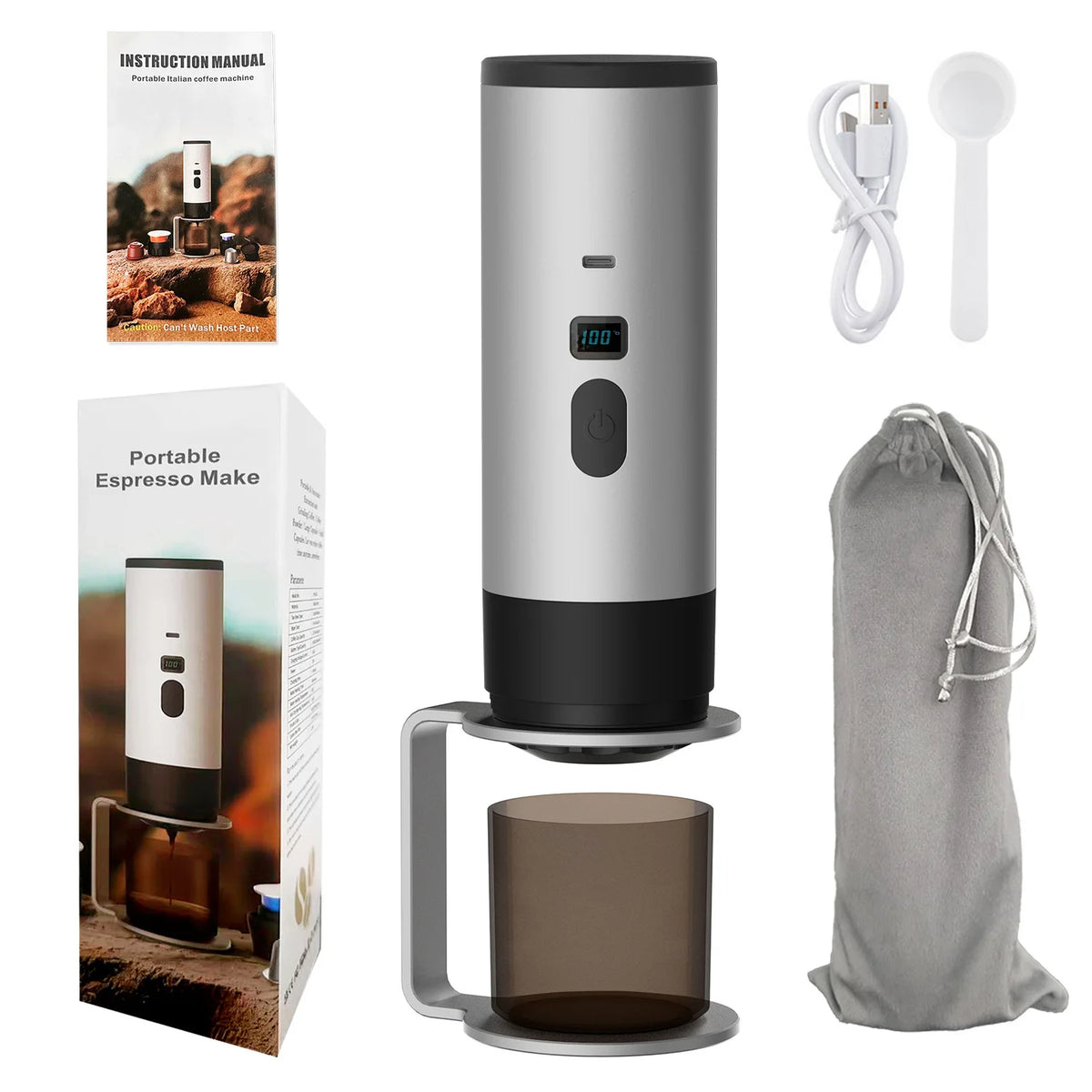 BALASHOV Wireless Portable Espresso Machine – 3-in-1 Travel Portable Espresso Machine Axl