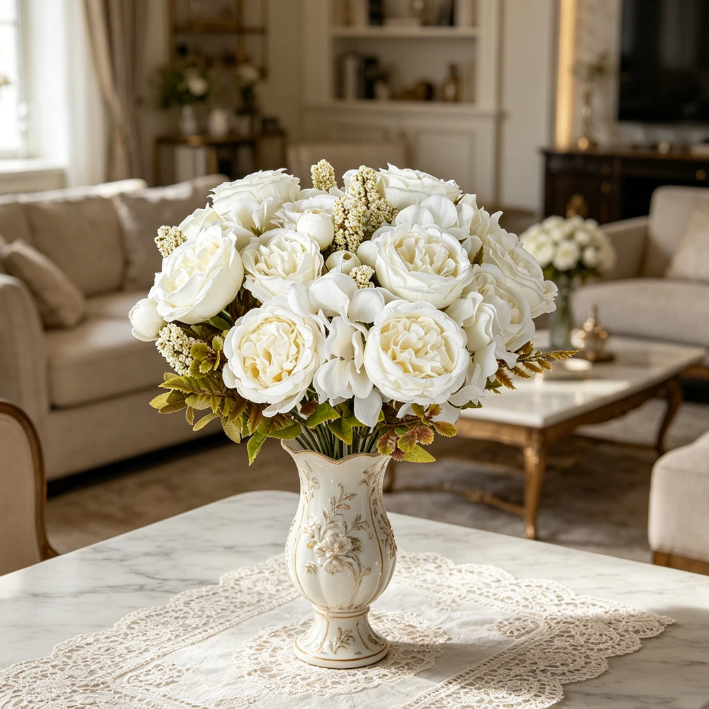 Silk Hydrangea Peony Artificial Flower Bouquet | Wedding & Home Artificial Flower Bouquet Axl