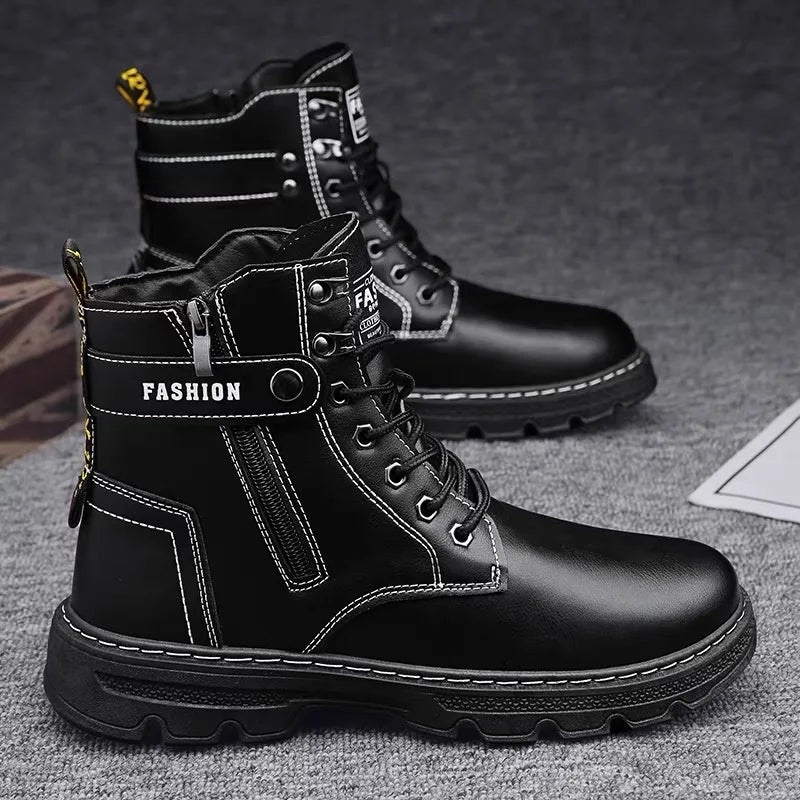 Men's Tactical Combat Boots – Black Waterproof High-Top Tactical Combat Boots Axl black 39