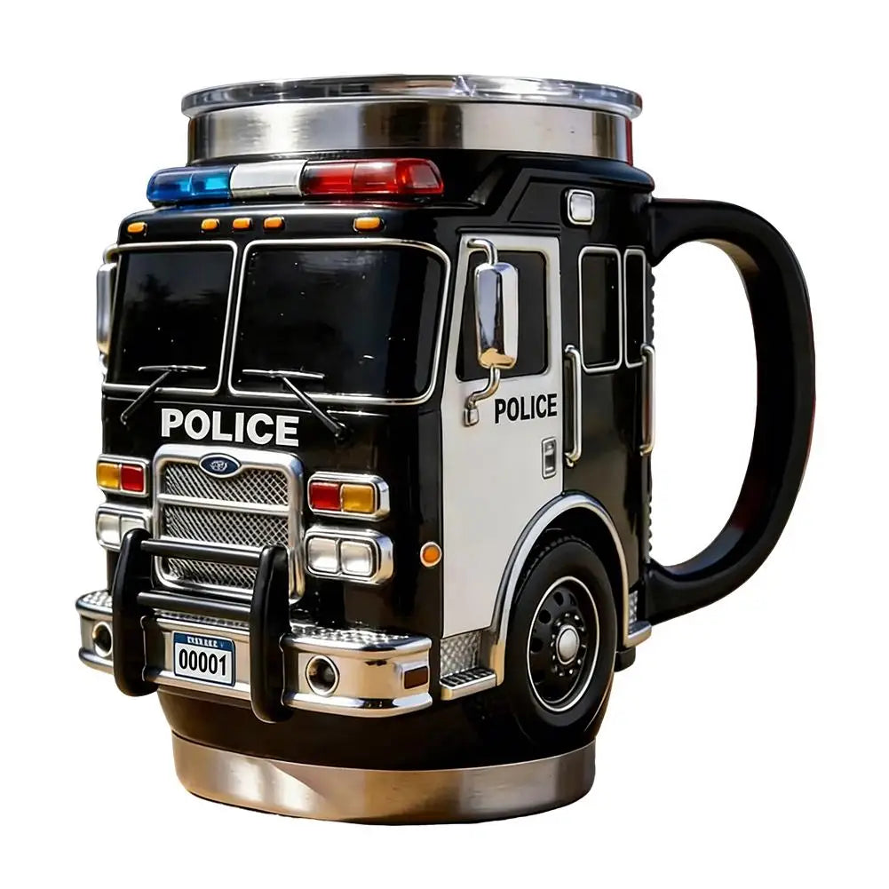Fire Truck Novelty Coffee Mug – Resin & Stainless Steel Novelty Coffee Mug Axl B 201-300ml