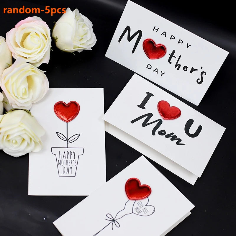 5-Pack Heart Greeting Cards – Mother's Day, Birthday & More Greeting Card Set Axl random-5pcs