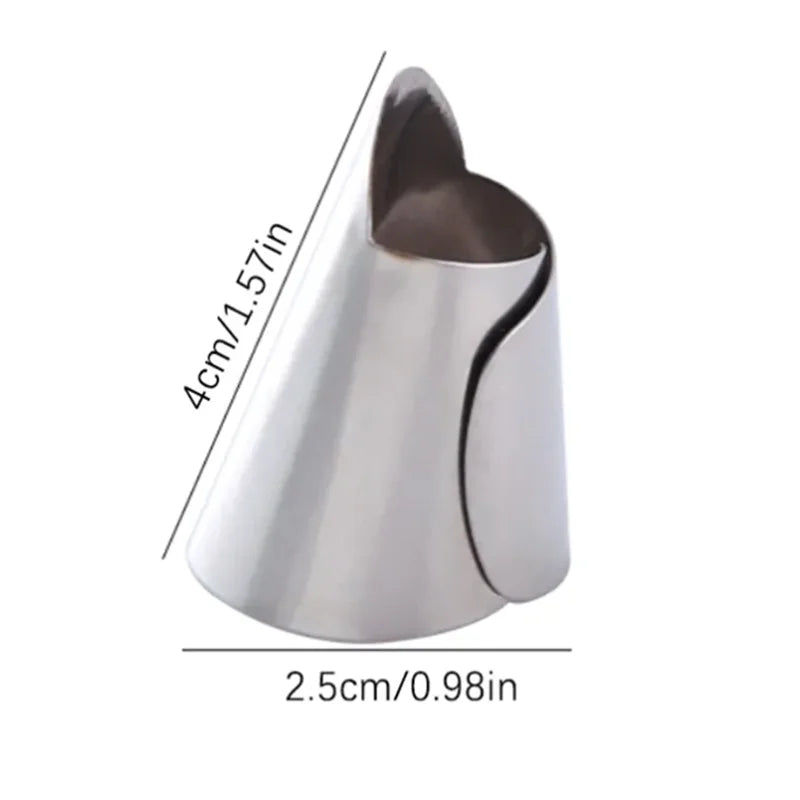Stainless Steel Finger Protector Set – 5pc Kitchen Cut Guard Kitchen Finger Guard Axl Silver