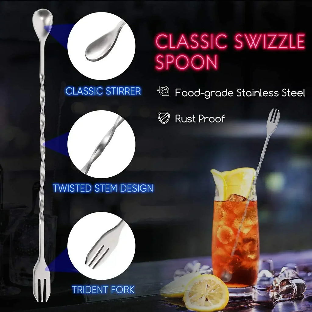 Stainless Steel Cocktail Muddler & Mixing Spoon Bar Tool Set Cocktail Bar Tool Set Axl