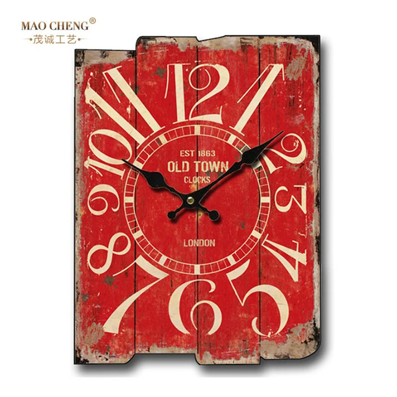 Large Retro Wood Wall Clock – Silent Vintage Shabby Chic 30.5cm Silent Wall Clock Axl