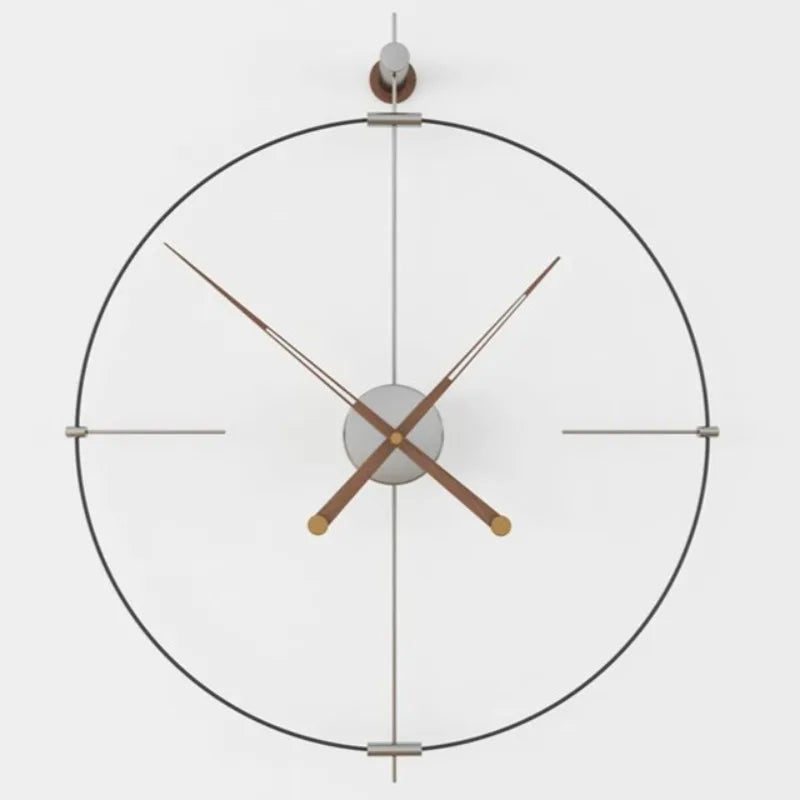 Nordic Large Silent Wall Clock – Minimalist Modern Home Decor Wall Clock Axl Sliver-With Scale 63X75CM