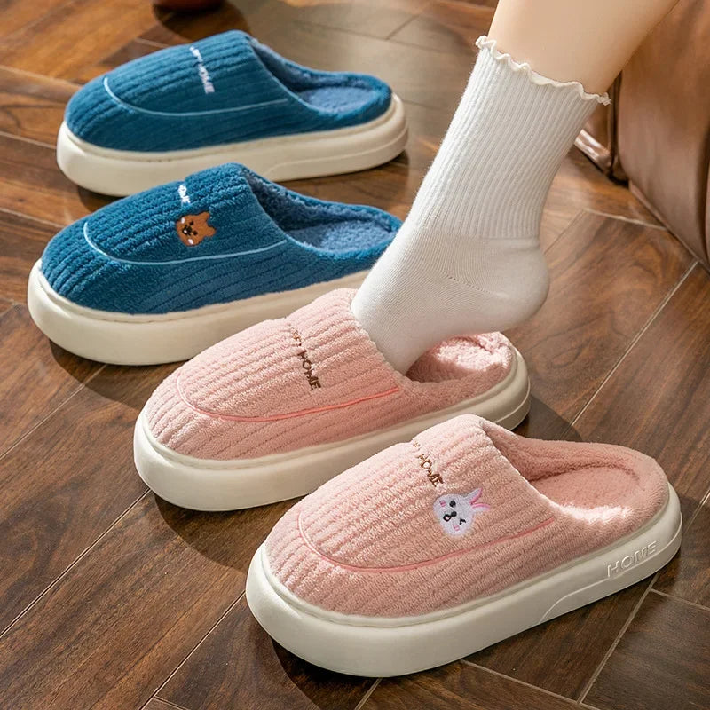 YBQJOO Men's Warm Cotton Winter Slippers – Anti-Slip Indoor Shoes Men's Winter Slippers Axl