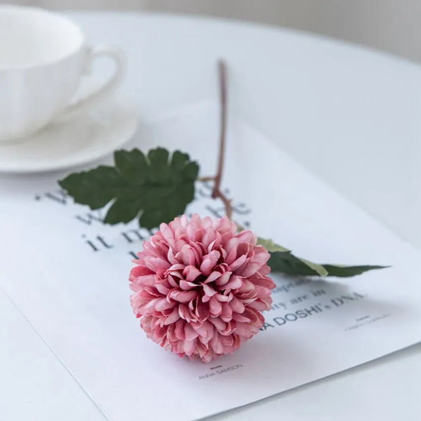 Silk Ball Chrysanthemum Artificial Flowers – Wedding & Home Décor Artificial Silk Flowers Axl color 6 2 pcs