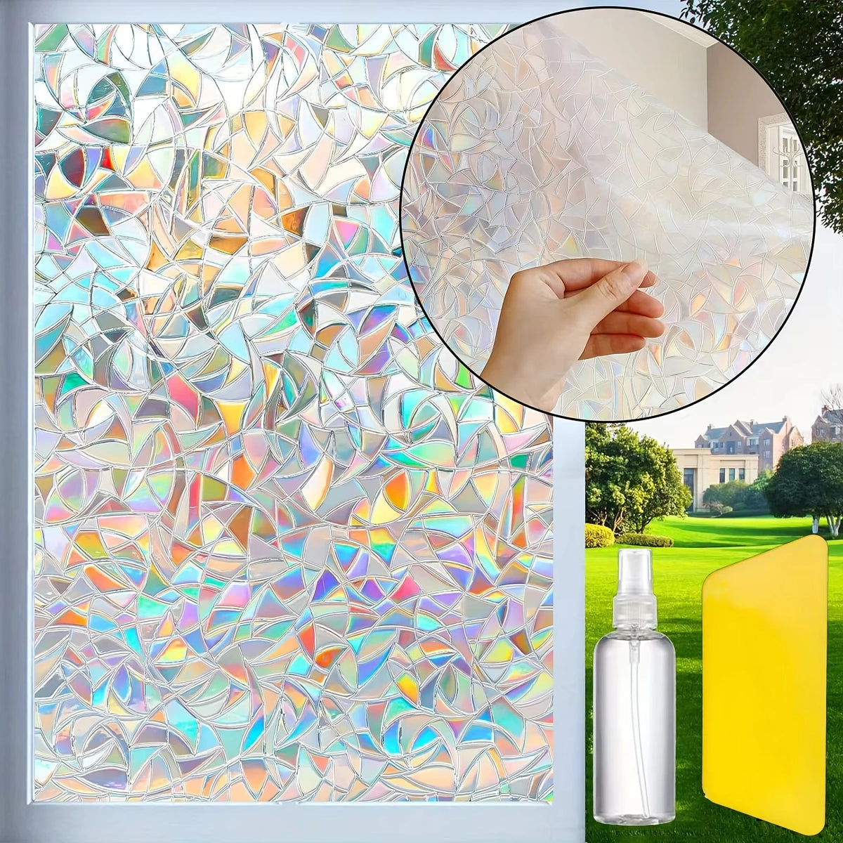 Geometric Electrostatic Window Privacy Film – 45x100cm Window Privacy Film Axl