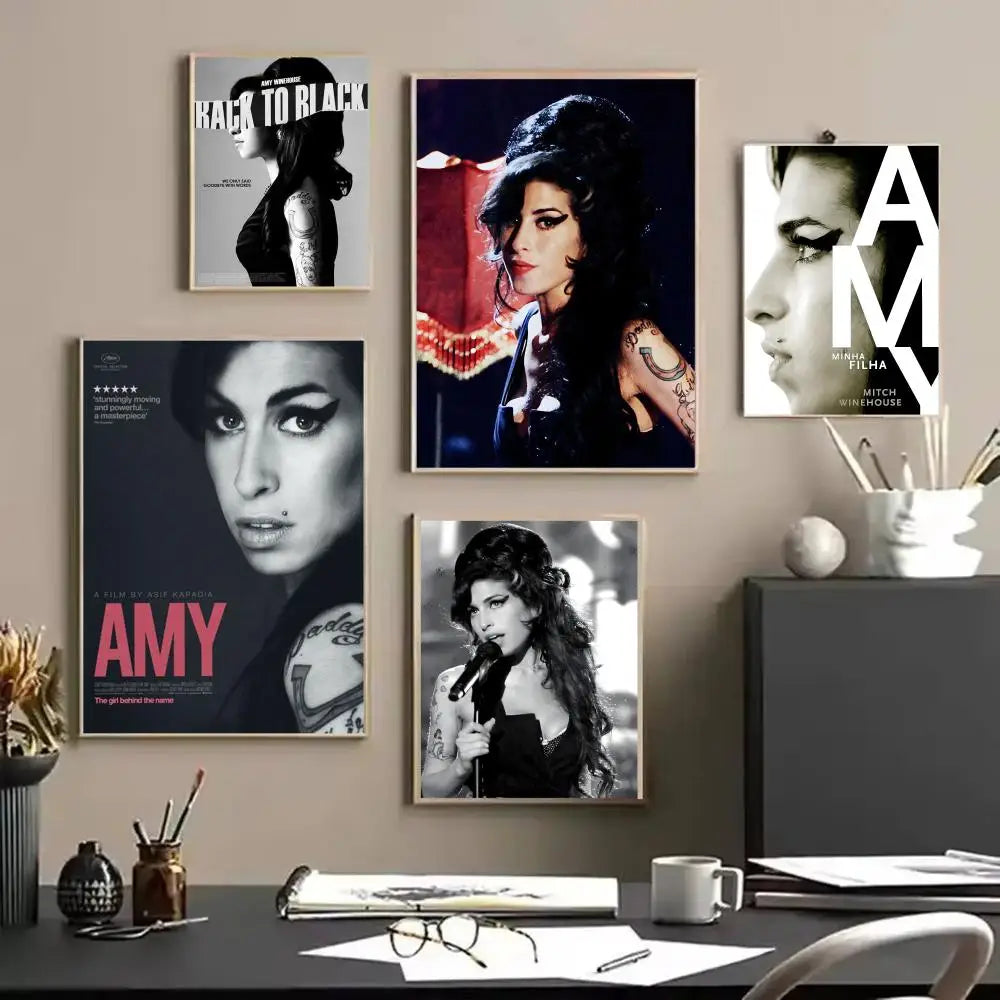 Amy Winehouse Canvas Wall Art – Frameless Music Poster Print Canvas Wall Art Axl