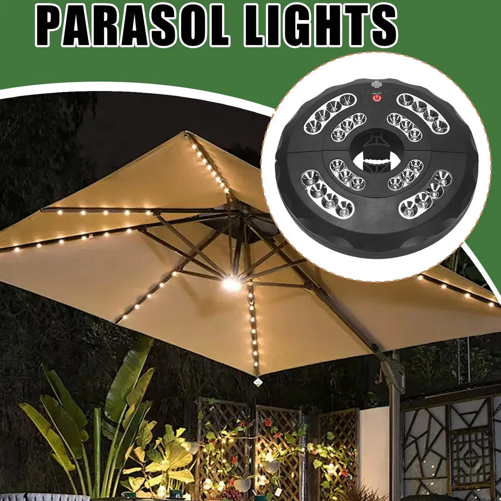 Rechargeable Umbrella Pole Light – 3 Modes Waterproof LED Outdoor Umbrella Light Axl