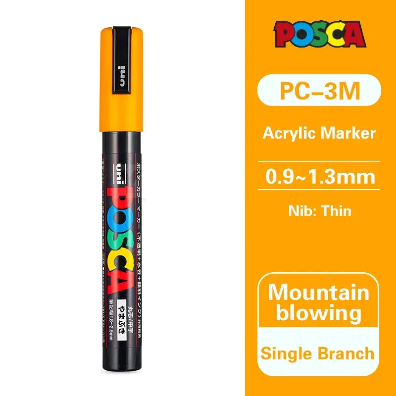 Uni POSCA Acrylic Paint Markers PC-1M 3M 5M – Multi-Colour Acrylic Paint Markers Axl PC-3M Mountain blowi