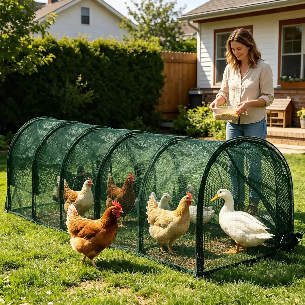 Foldable Chicken Tunnel – Portable Poultry Run for Backyard Poultry Run Tunnel Axl