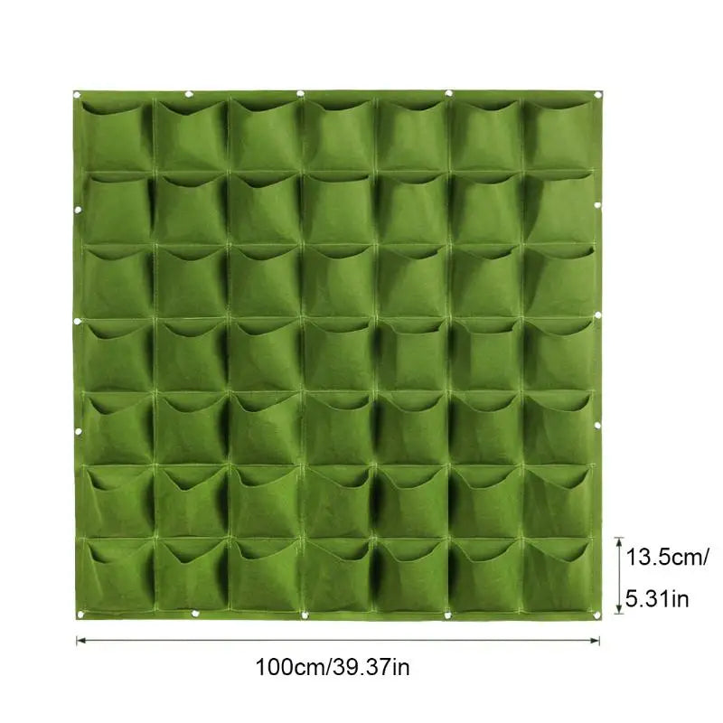 Vertical Wall Planter Bags – 9, 18 & 49 Pocket Grow Bags Vertical Garden Planter Axl 49 Pocket Green