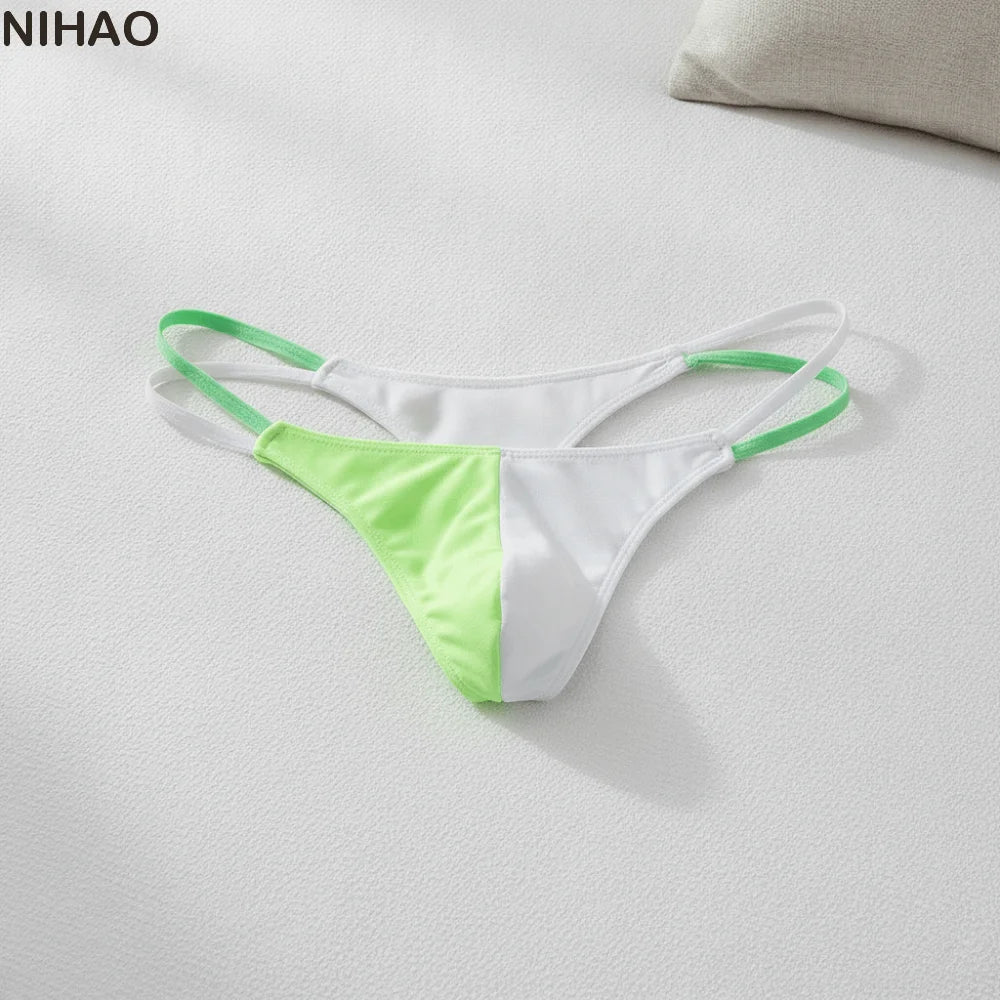 Men's Ice Silk Thong Underwear – Breathable Low Waist T-Back Men's Thong Underwear Axl