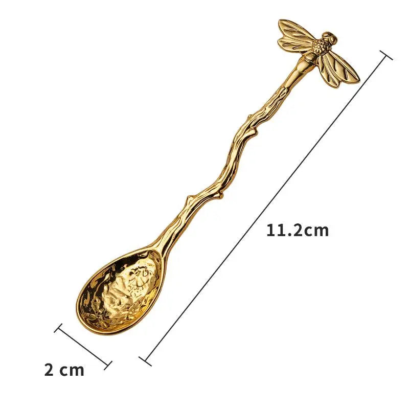 Retro Zinc Alloy Dessert Coffee Stirring Spoon – Dragonfly Design Dessert Stirring Spoon Axl C